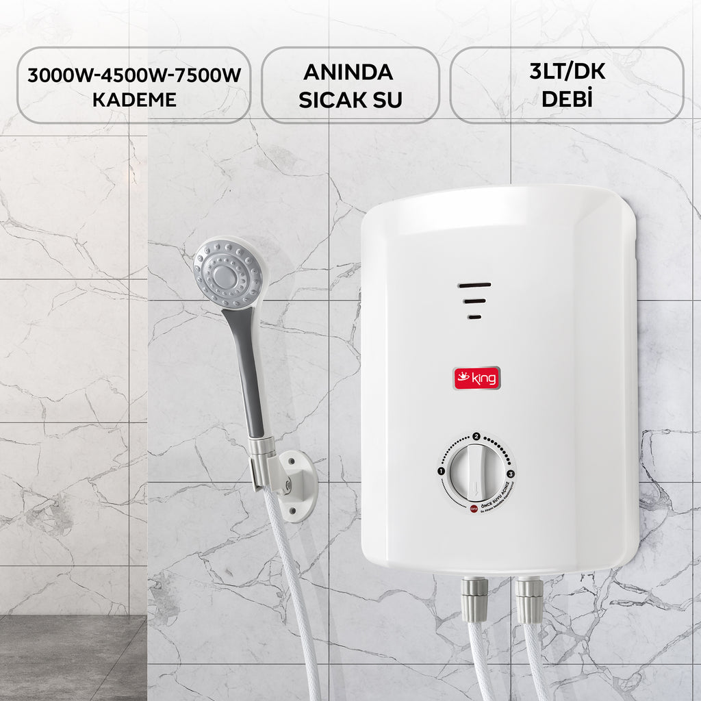 King Elektrikli Şofben