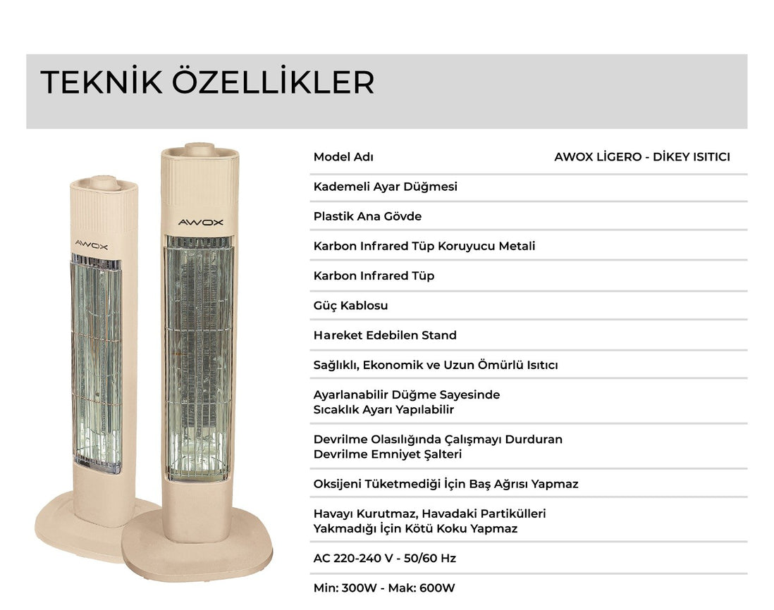 Awox Ligero Dikey Isıtıcı